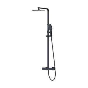 Cersanit Posuvný sprchový stĺp LARGA s termost. batériou, čierny mat., 105-140cm