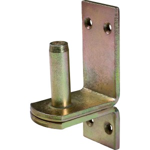 Žlto pozinkovaný naskrutkovací záves D2, 98x35 mm, čap Ø 13 mm, na upevnenie vratových pántov.