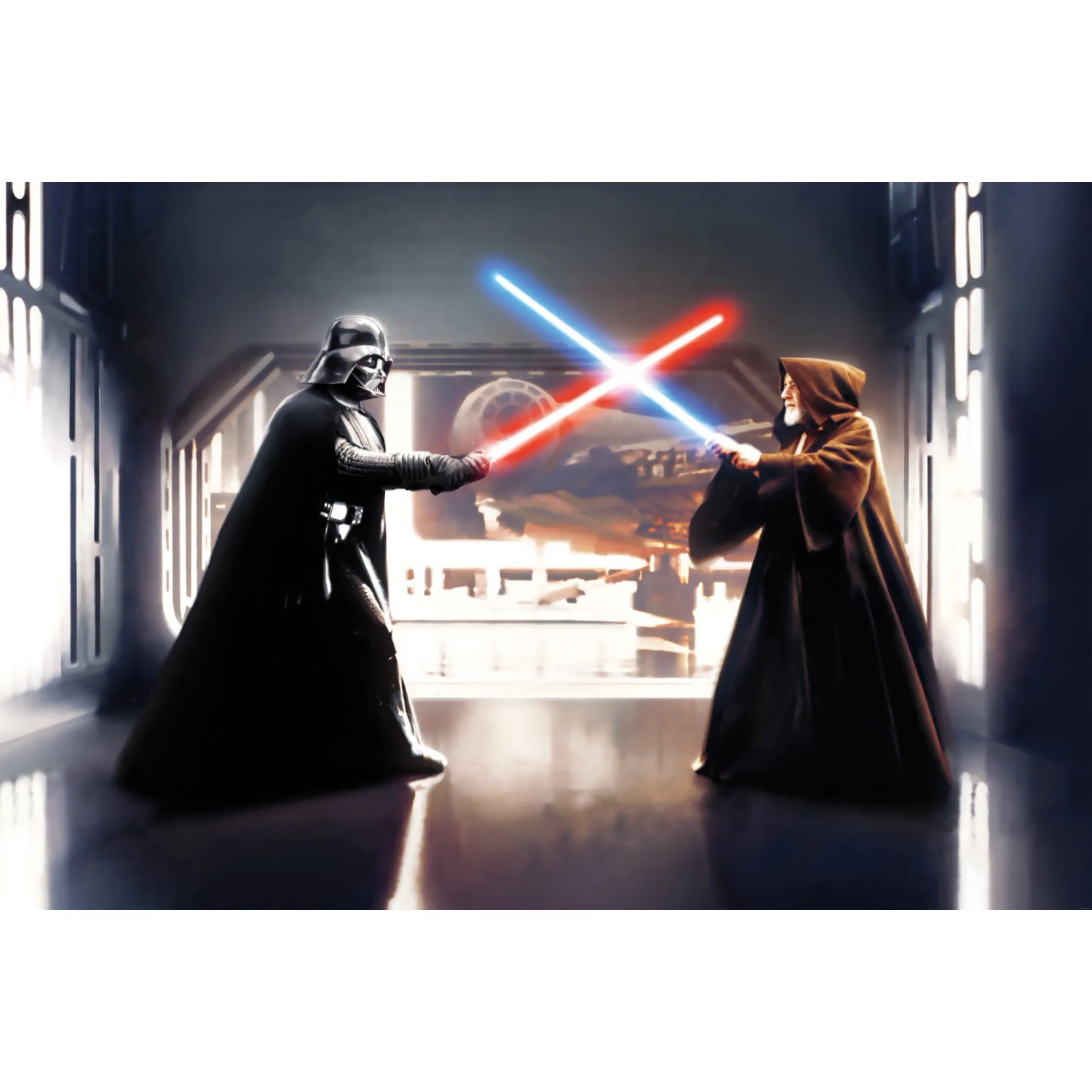 E-shop Komar Vliesová fototapeta Star Wars Vader vs. Kenobi 300 x 200 cm
