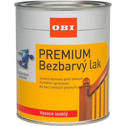 OBI Premium Bezfarebný lak vysoko lesklý 750 ml