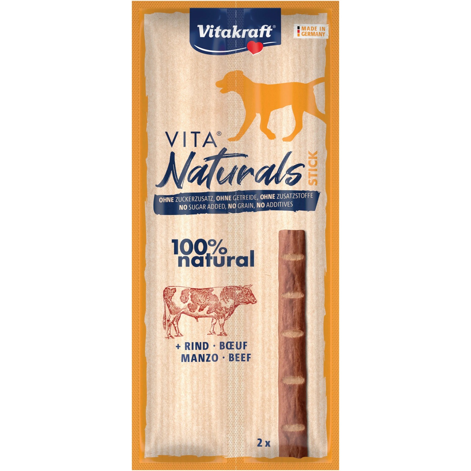 E-shop Vitakraft Tyčinky pre psov Vita Naturals hovädzie, 2 x 11 g