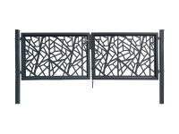 Dekoratívna dvojkrídlová bránka Amsterdam na zabetónovanie antracit 300 x 100 cm