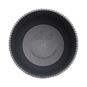 Antracitový okrúhly kvetináč Elho Vibes Fold, Ø 35 cm, s rebrovaným vzorom.