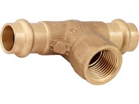 Lisovací T-diel červená mosadz, pr. 15 mm x 18,6 mm (Rp 1/2) x 15 mm, 1 ks