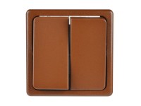 SEZ Dvojitý striedavý spínač Standard DS 1221-5B HP škoricový 28 x 82 x 82 mm