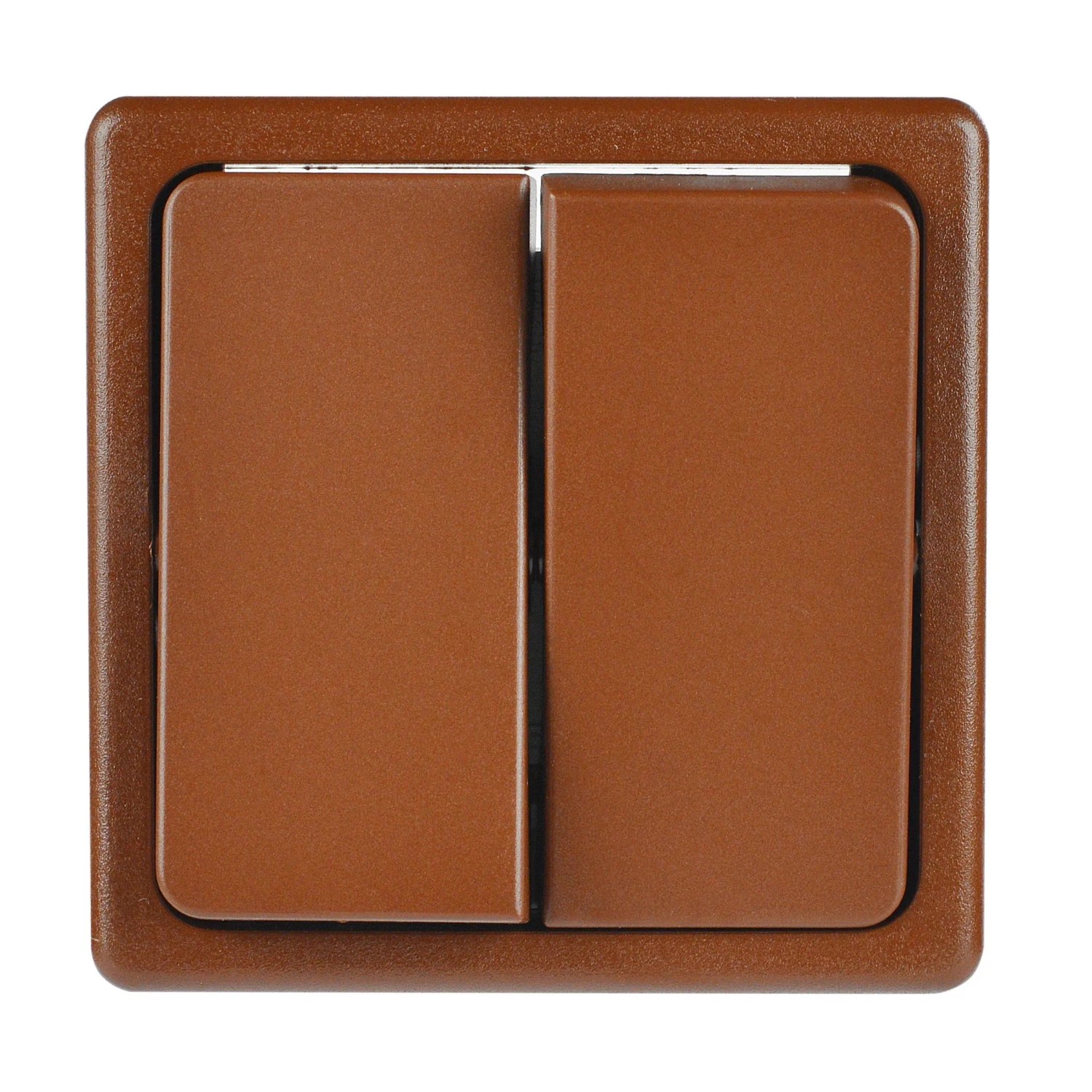 E-shop SEZ Dvojitý striedavý spínač Standard DS 1221-5B HP škoricový 28 x 82 x 82 mm