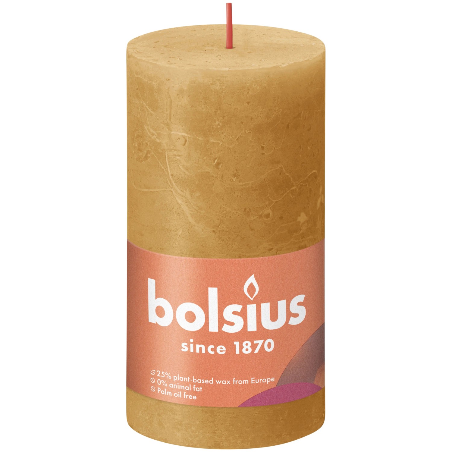 E-shop Bolsius Sviečka valcová Rustic Honeycomb Yellow 68 x 130 mm