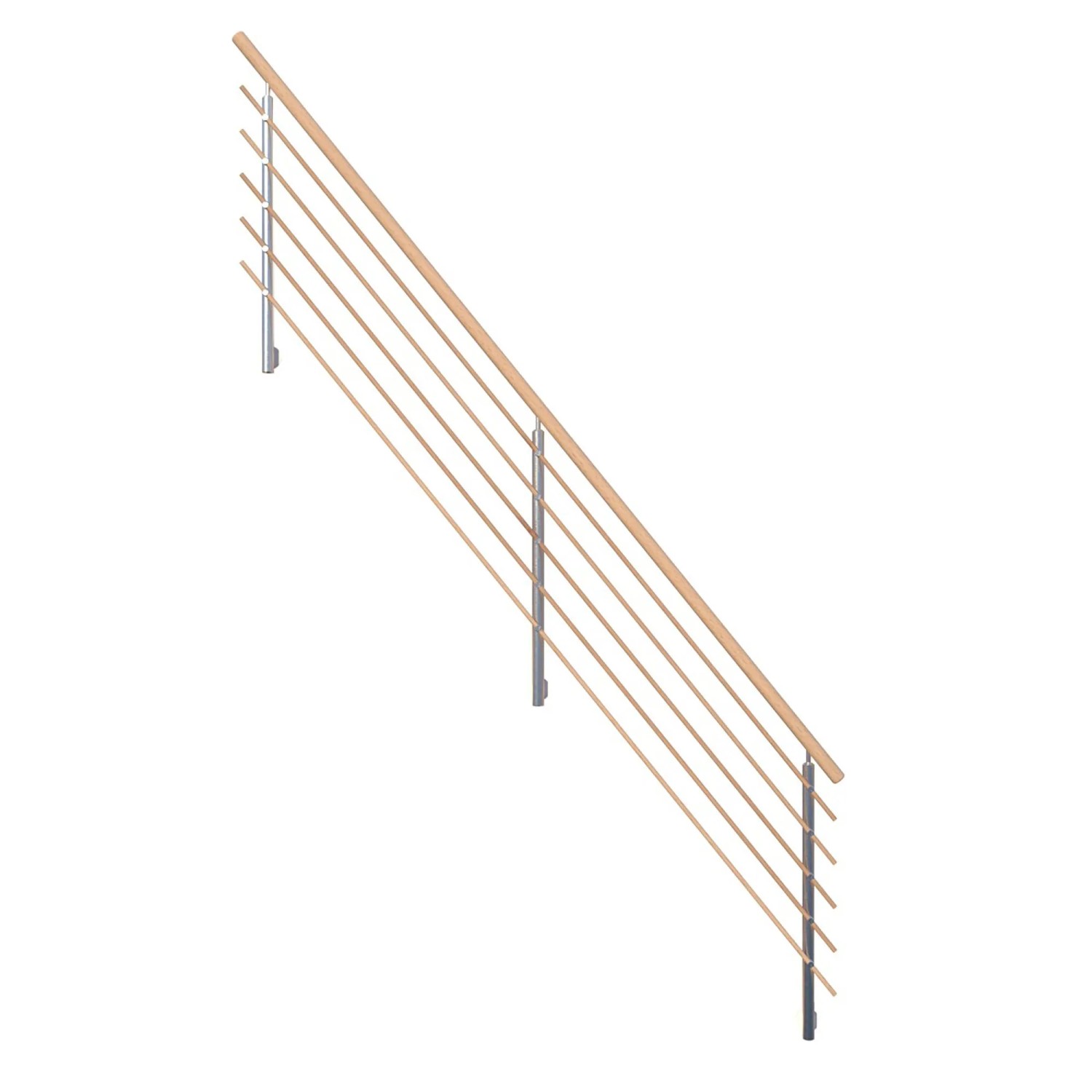 E-shop StarWood Dizajnové drevené zábradlie s oblým bukovým madlom 362 cm