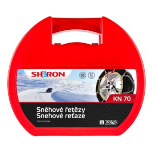Snehové reťaze v červenom kufríku. Ochrana proti mrazu a snehu.