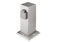 Solight Záhradný stĺpik strieborný, 2 zásuvky, IP44, 8 x 8 x 23 cm Solight Záhradný stĺpik strieborný, 2 zásuvky, IP44, 8 x 8 x 23 cm