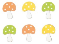 Anděl Přerov Muchotrávky drevené s lepíkom, 6 ks, 4 cm