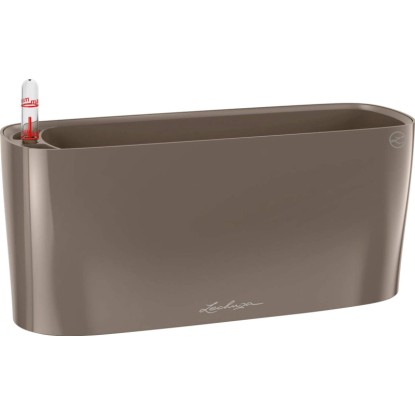 Lechuza Samozavlažovací kvetináč DELTA 10 taupe lesklá, 30 x 11 x 13 cm