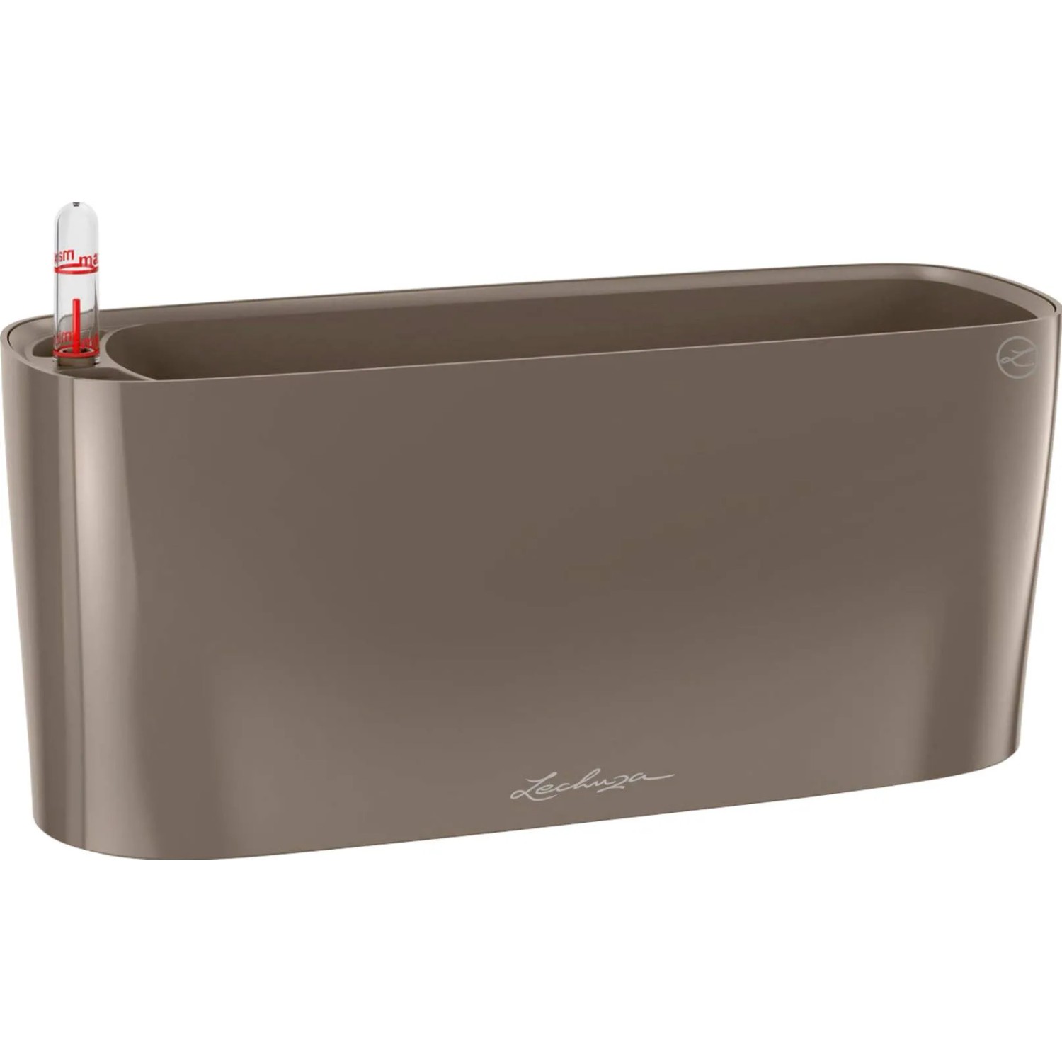 E-shop Lechuza Samozavlažovací kvetináč DELTA 10 taupe lesklá, 30 x 11 x 13 cm