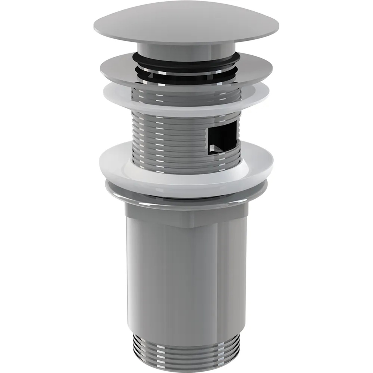 E-shop Alca Výpusť umývadlová A392C CLICK/CLACK 5/4" s prepadom, kov, veľká zátka
