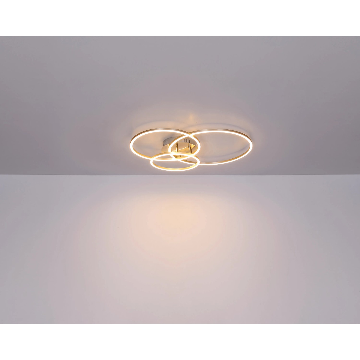 E-shop GLOBO LED stropné svietidlo MUNNI, kruhy, 40 W, matný nikel, 68 x 55 x 10 cm