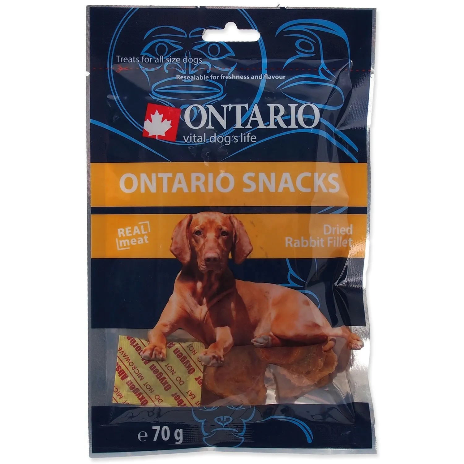 E-shop ONTARIO Pochúťka pre psov Sušené králičie plátky 70 g
