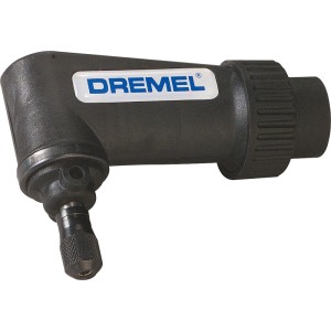 Čierny uhlový nadstavec Dremel 575 pre multifunkčné náradie. Umožňuje prácu v ťažko prístupných miestach s 90° hlavou.