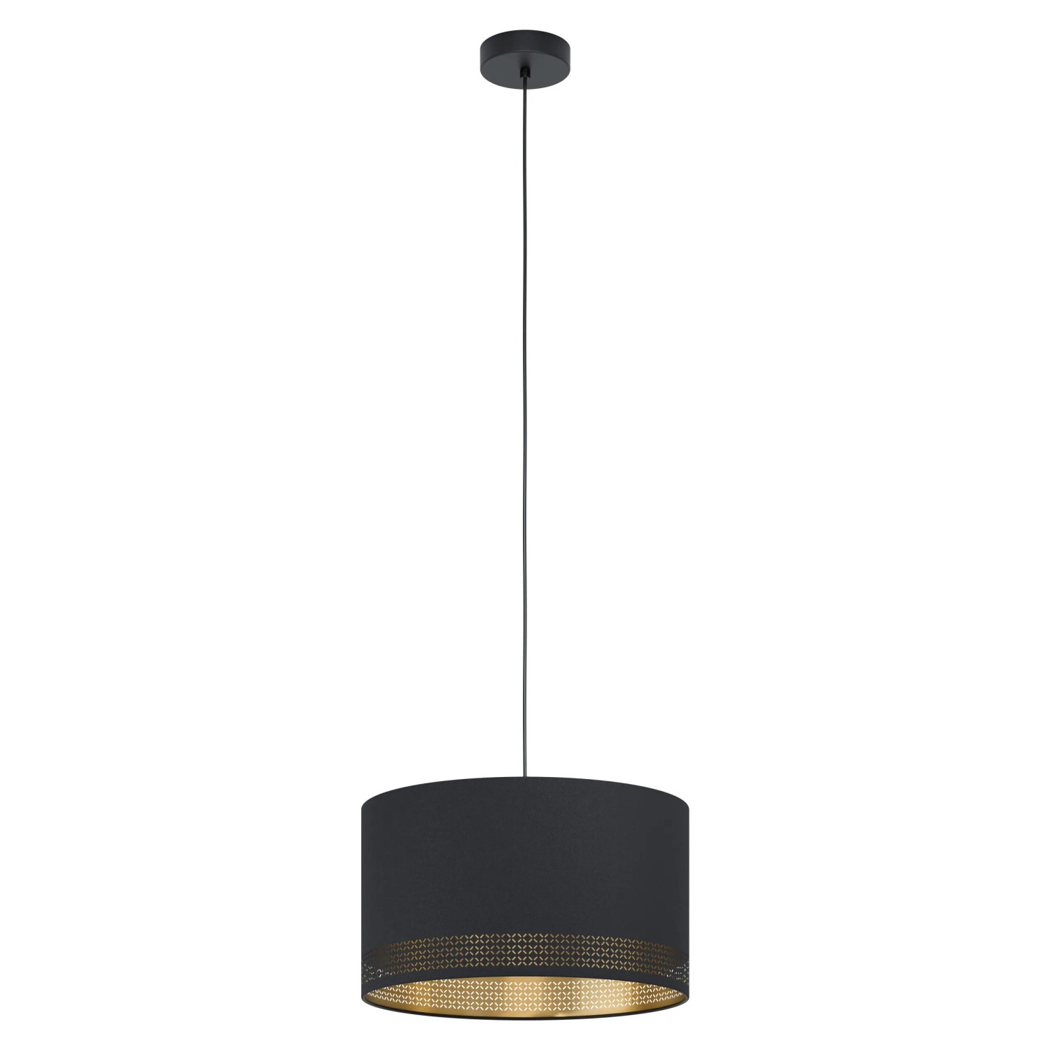 E-shop EGLO Závesné svietidlo ESTEPERRA čierna/zlatá pre 1 x E27 max. 40W, pr. 38x110cm
