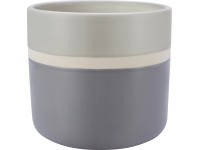 Glazovaný keramický kvetináč pruhovaný, sivá/biela, pr. 10,5 x 9,5 cm Glazovaný keramický kvetináč pruhovaný, sivá/biela, pr. 10,5 x 9,5 cm