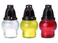 Lampa na cintorín rôzne farby pr. 8,5 x 13,5 cm s vkladom 60 g