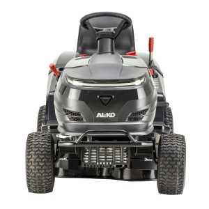 Traktor Al-Ko Easy 14-86.6 HD-A, pohľad spredu. Zadný výhoz, hydrostatická prevodovka.