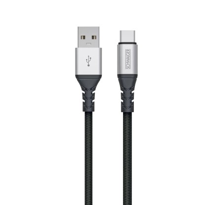 Schwaiger Nezničiteľný synchronizačný a nabíjací kábel USB-C/USB-A, 1,2 m