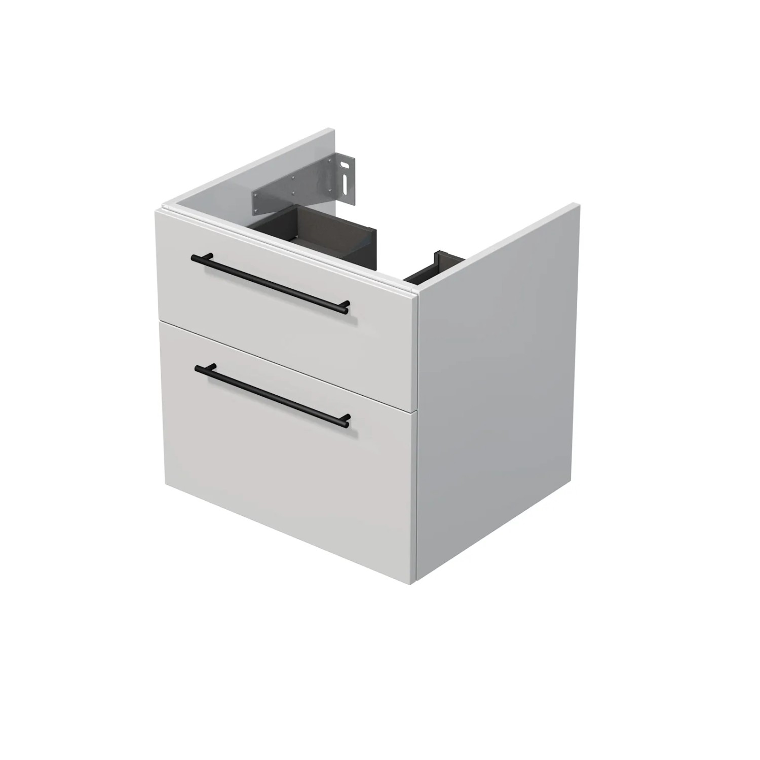 E-shop INTEDOOR Kúpeľ.skriňa pod dosku BEE, úchyt čierny, 2zás., š. 60 cm, biela lesk