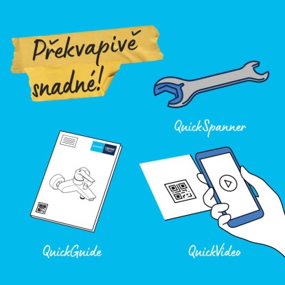 Grohe QuickFix: Jednoduchá inštalácia vaňovej batérie s náradím, návodom a videom.