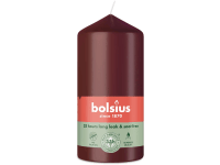 Bolsius Valcová sviečka Essentials, vínová Velvet Red, pr. 5,8 x 12 cm