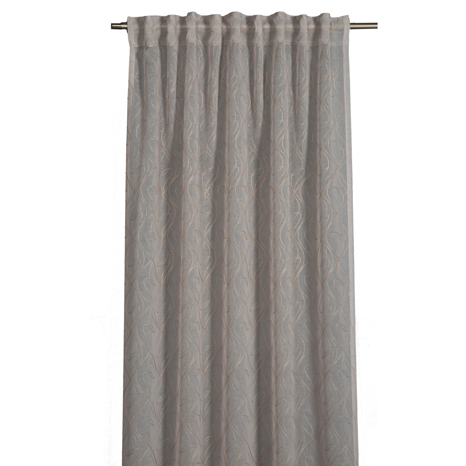 E-shop Sehlbach Záves so skrytými pútkami, ornamenty, taupe, 245 x 135 cm