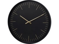 Nástenné hodiny, čierna so zlatými ručičkami, pr. 50 x 4 cm