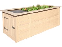Weka Vyvýšený záhon so skrinkou, prírodný 205 x 79 x 81 cm