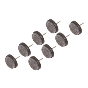 8 plstených klzákov s kolíkom, Ø 24 mm, na ochranu podláh a nábytku.