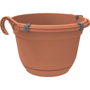 Terakotový závesný kvetináč Florus Original, Ø 26 cm, ideálny na balkón a do záhrady.