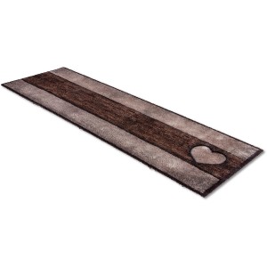 Čistiaca rohožka Astra Pure and Soft, 50x150 cm, vzhľad dreva so srdcom, pre vstupné priestory.