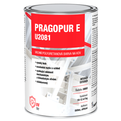 PRAGOPUR Vrchná polyuretánová farba na kov E U2081 zelená stredná 0,8 kg
