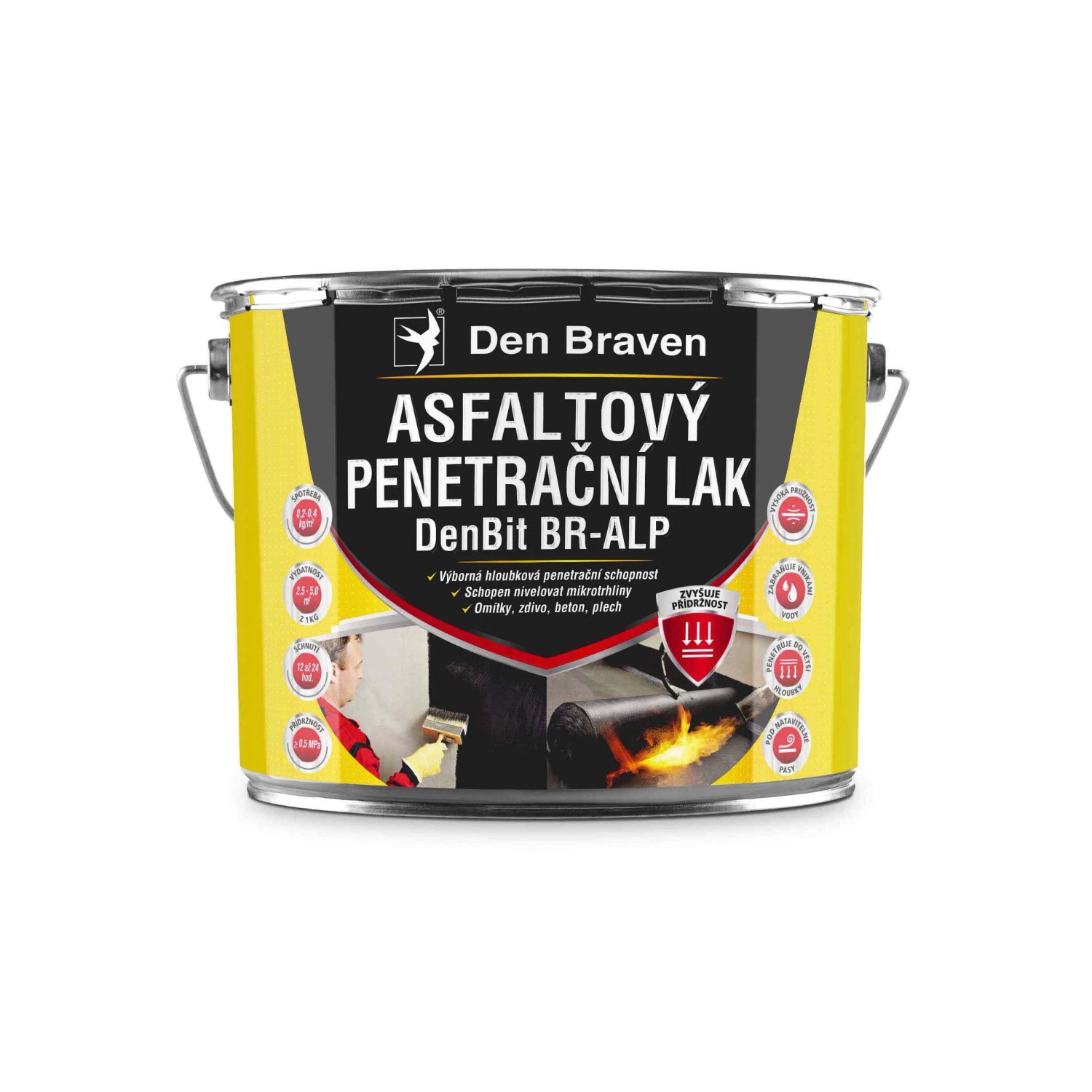 E-shop Den Braven Asfaltový penetračný lak DenBit BR - ALP 9 kg