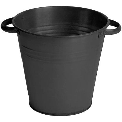 Mega Collections Zinkový kvetináč s madlami Conical High Vint.Black pr. 26x24 cm