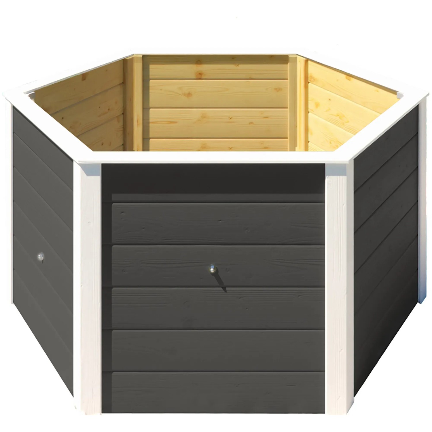 E-shop Weka Vyvýšený záhon 669, 6-hranný, antracitový, 143 x 143 x 68,5 cm