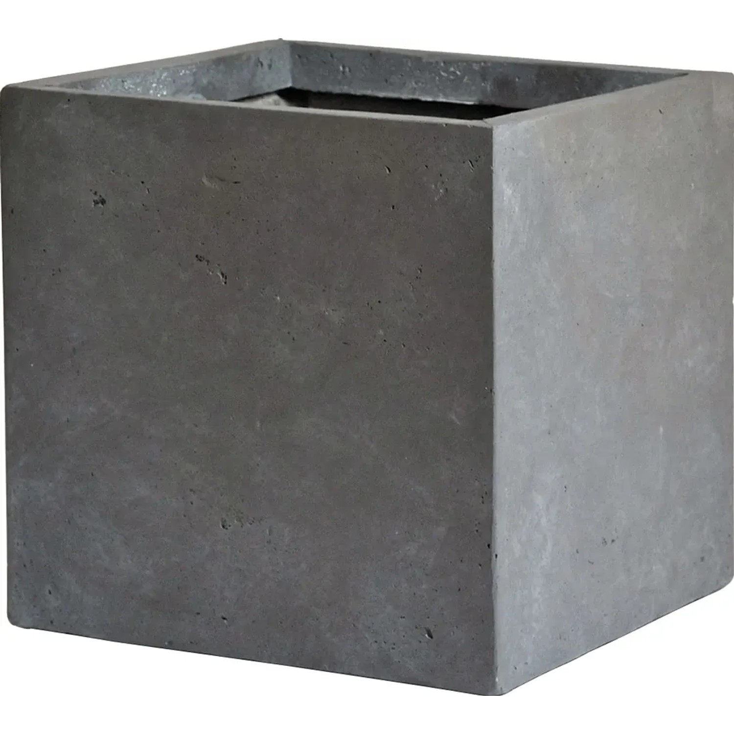 E-shop Mega Collections Kvetináč Clayfibre Cubi autentická sivá 34 x 34 x 30 cm