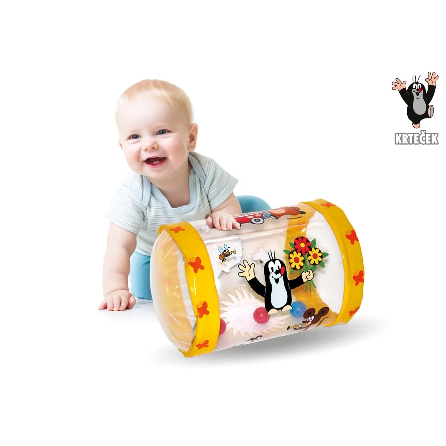 E-shop Wiky Nafukovací valec s rolničkou motív Krtka 40 cm