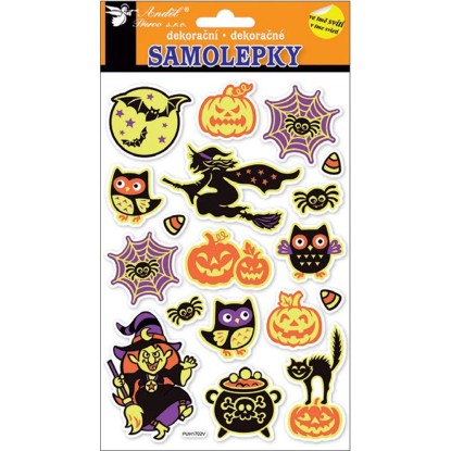 Anděl Přerov Samolepky svietiace v tme, s babou na metle 25 x 14 cm