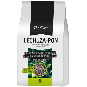 Lechuza-Pon substrát pre rastliny, 3 litre, pre izbové rastliny. Minerálny substrát pre optimálnu výživu.
