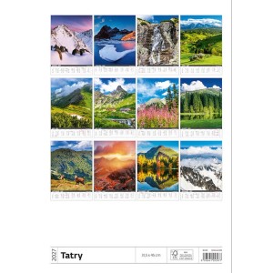 Helma 365 Nástenný mesačný kalendár 2027 Tatry 31,5 x 45 cm