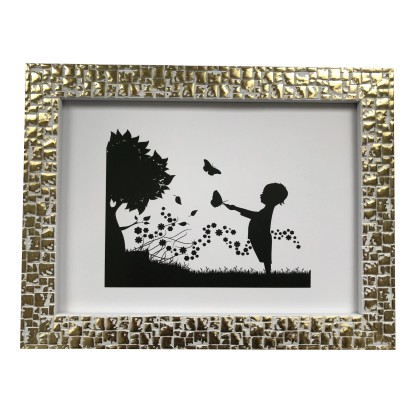 Bondecor Fotorámček plastový štruktúrovaný, lišta 19/13 mm, zlatý, 30 x 40 cm