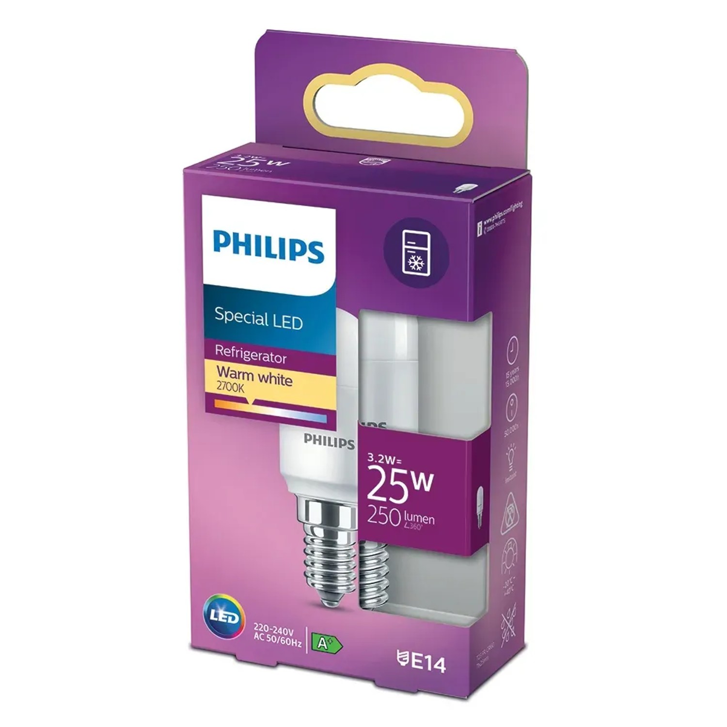 E-shop Philips Classic LED žiarovka E14, 3,2 W, 250 lm, 2700 K