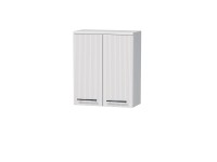 INTEDOOR Horná závesná skriňa BEE, úchyt chróm, š. 50 cm, biela 3D pruhy