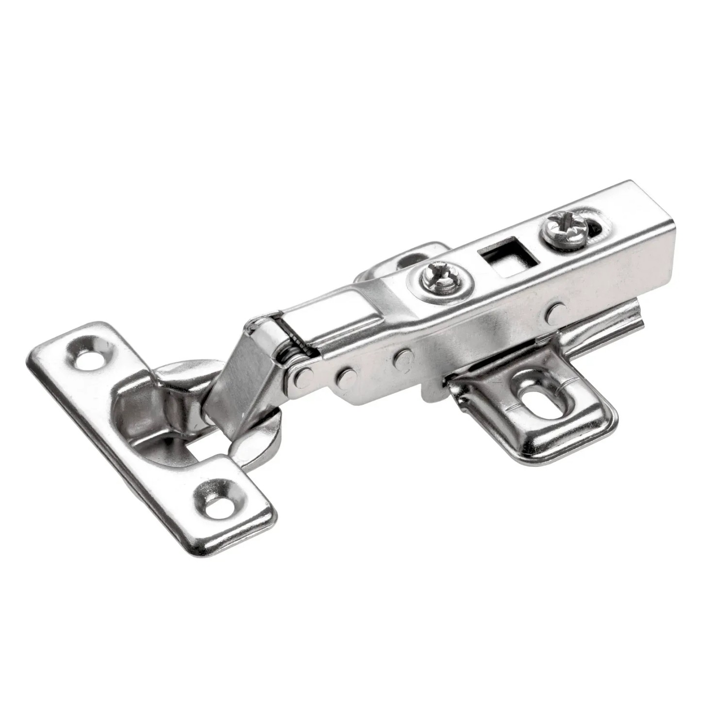 E-shop Hettich Dvojramenný nábytkový záves, brzda, pol. prekrytie, poniklovaný, 26 mm