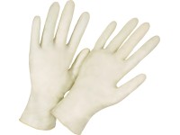 Latexové jednorazové rukavice, biele, veľ. M, 100 ks