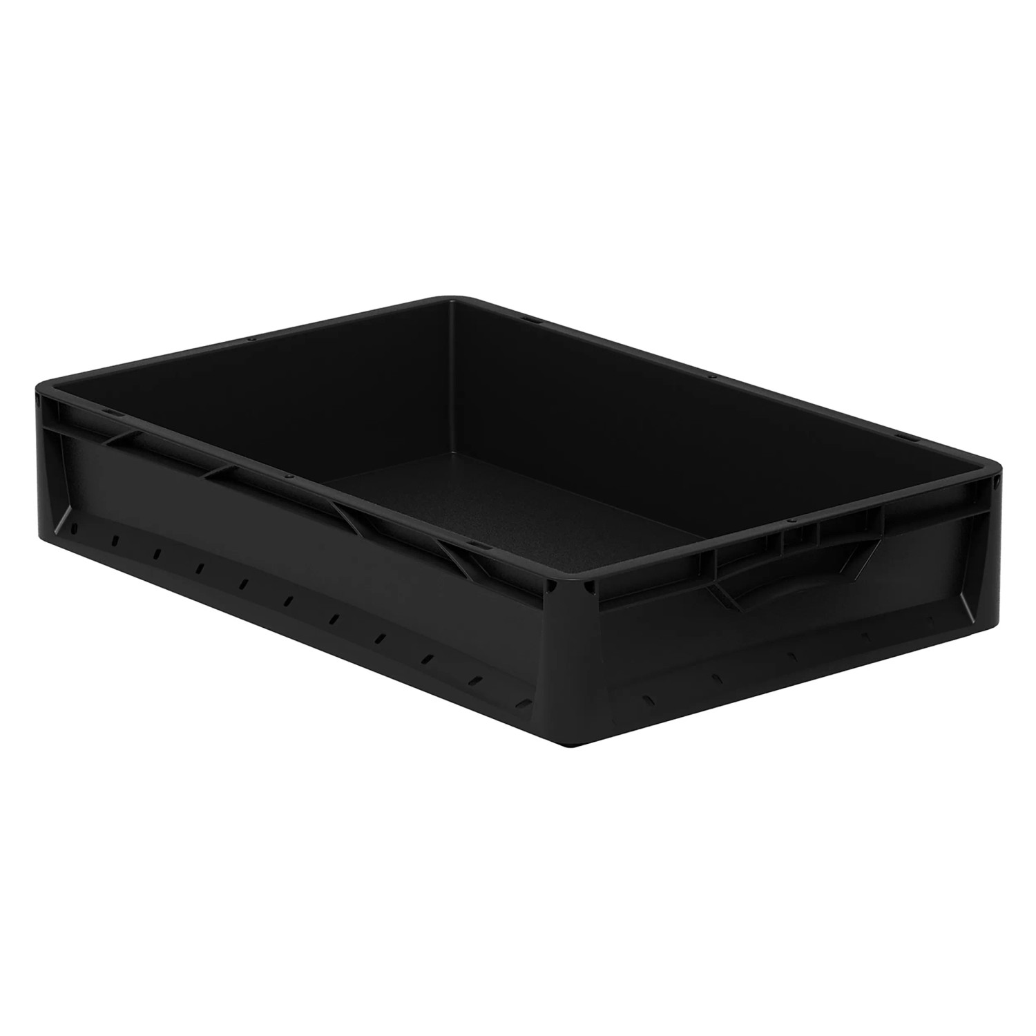 E-shop Surplus Systems Eurobox s plnou stenou, čierny, 22 l, 600 x 400 x 120 mm